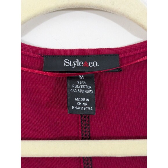 Romantic Goth Fairy Red Black Long Sleeve Velvet Burnout Blouse Renaissance Sz M - Picture 3 of 10